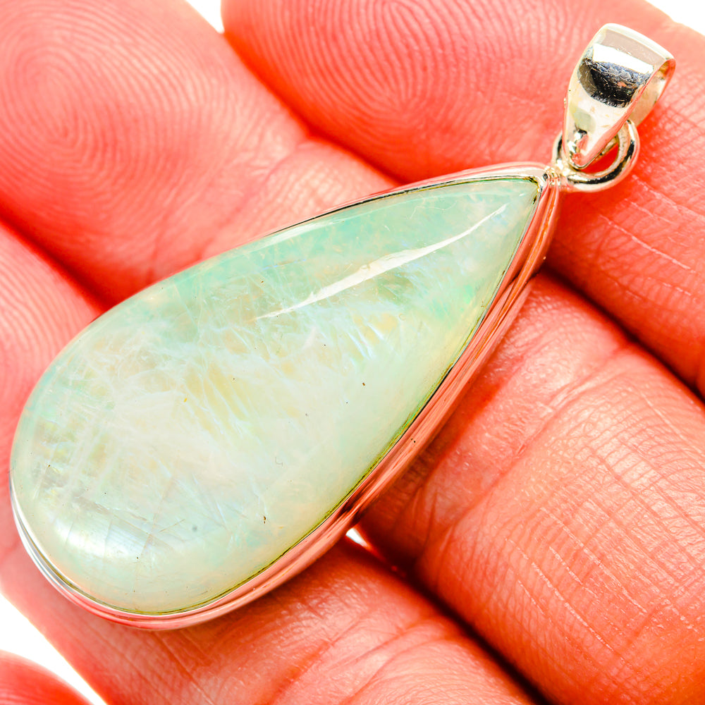 Green Moonstone Pendants handcrafted by Anasilvercos - PD33256