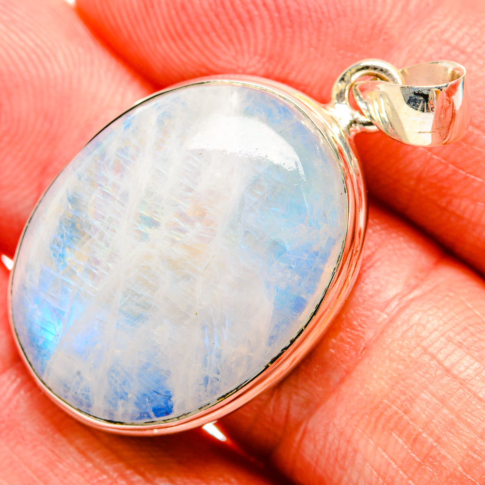 Rainbow Moonstone Pendants handcrafted by Anasilvercos - PD33259