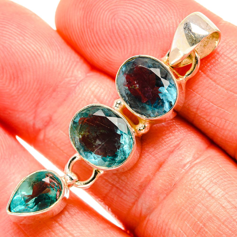 Blue Fluorite Pendants handcrafted by Anasilvercos - PD33266