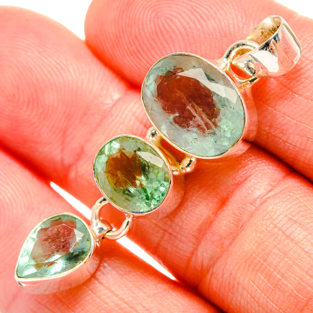 Green Fluorite Pendants handcrafted by Anasilvercos - PD33272