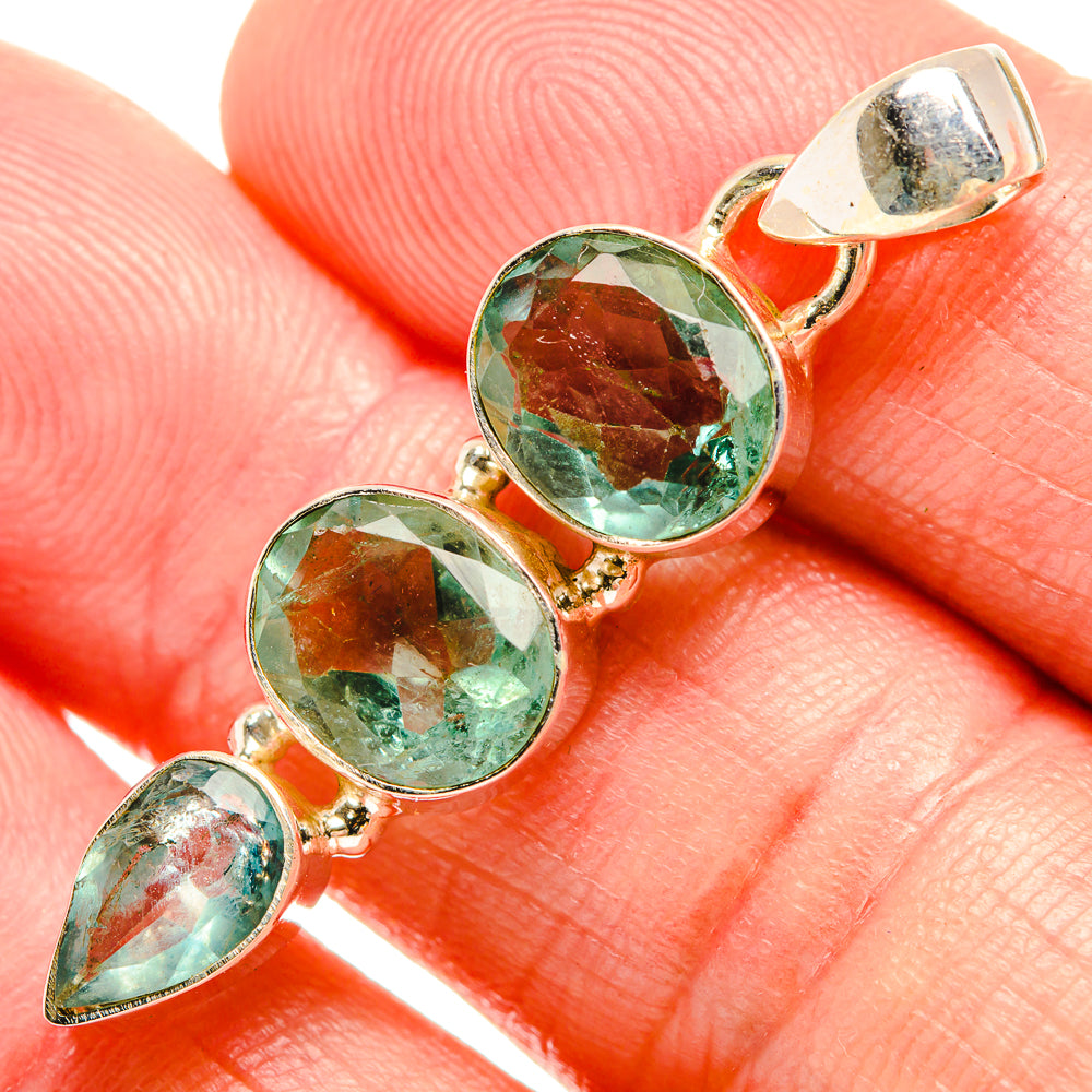 Green Fluorite Pendants handcrafted by Anasilvercos - PD33273