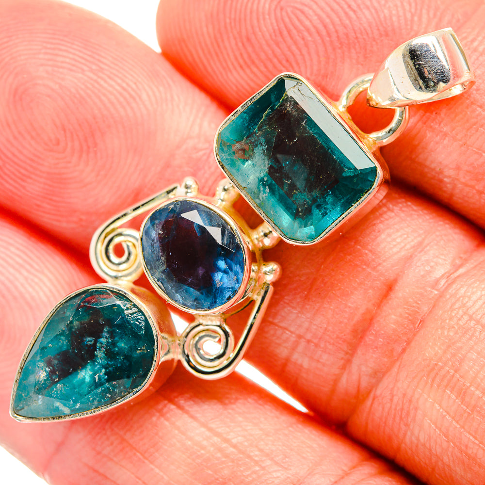 Blue Fluorite Pendants handcrafted by Anasilvercos - PD33277