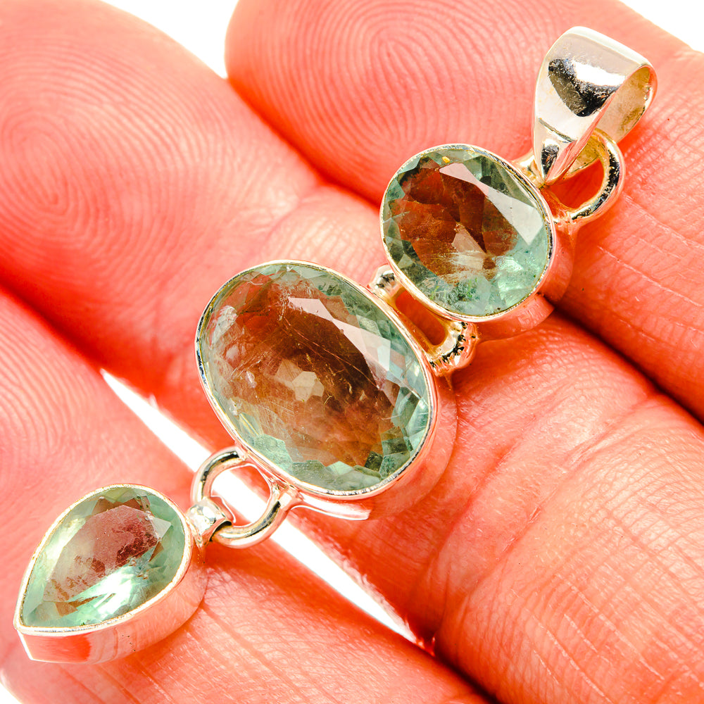 Green Fluorite Pendants handcrafted by Anasilvercos - PD33282