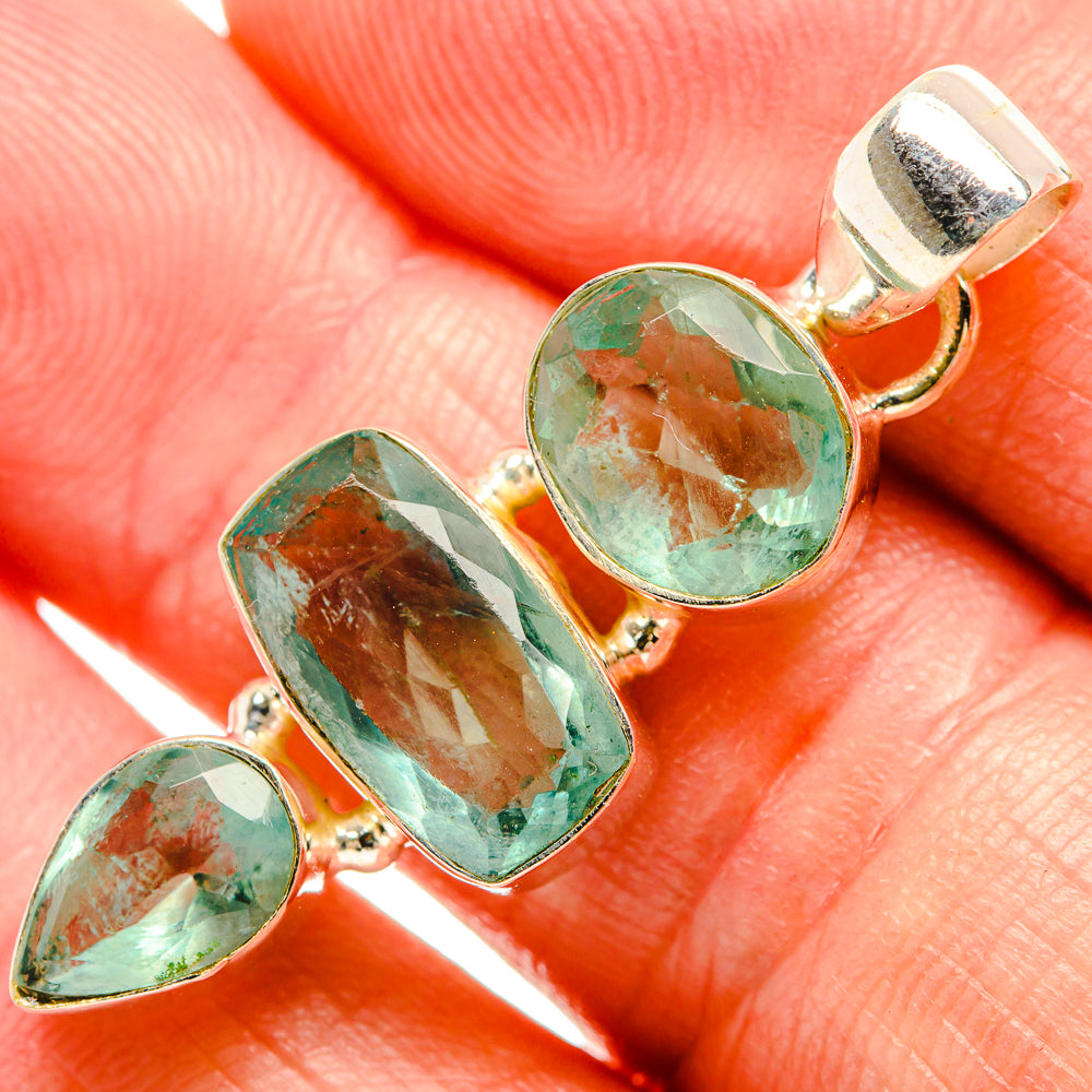 Green Fluorite Pendants handcrafted by Anasilvercos - PD33285
