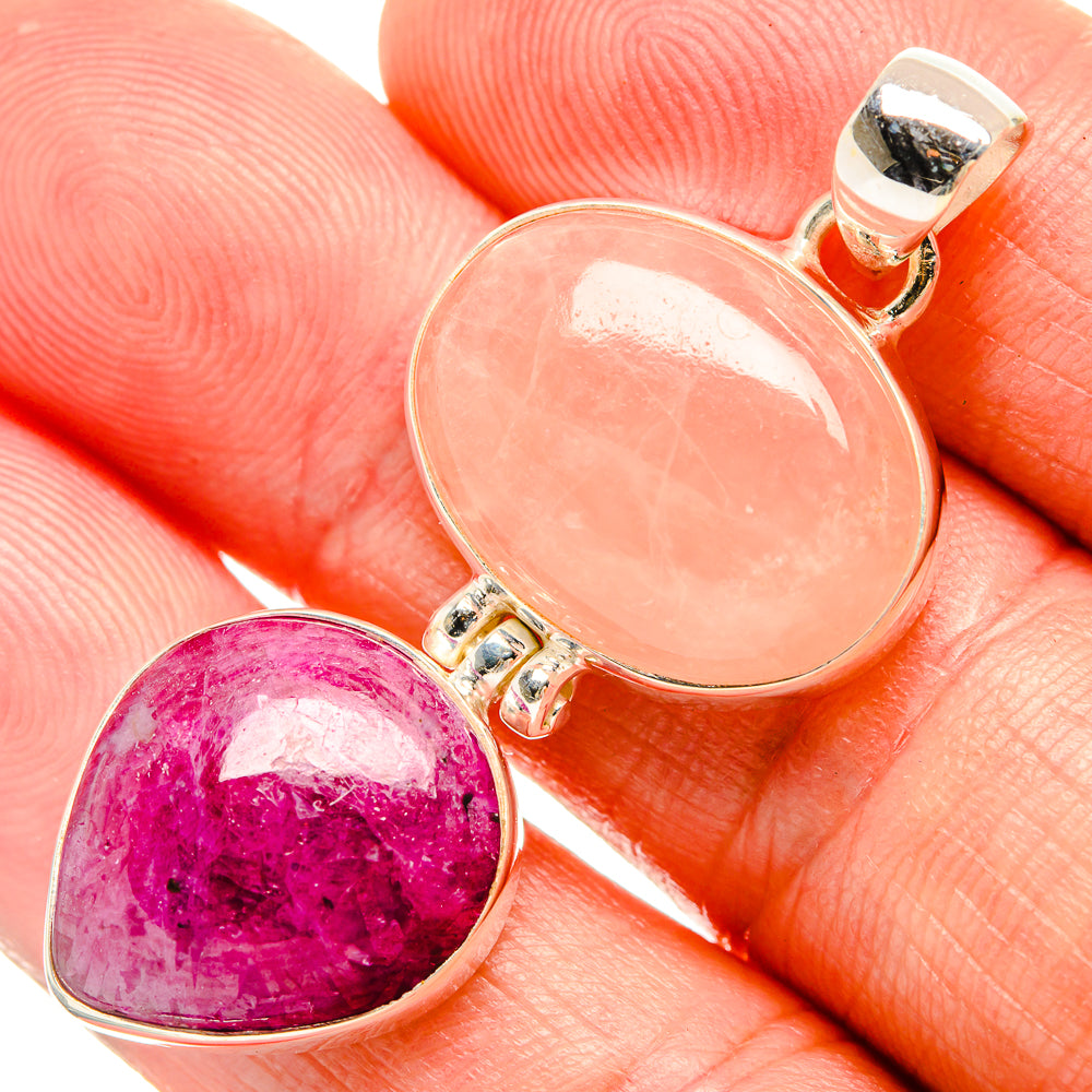 Rose Quartz Pendants handcrafted by Anasilvercos - PD33286