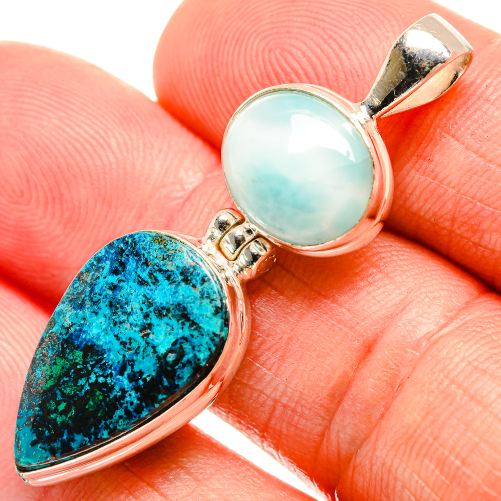 Chrysocolla Pendants handcrafted by Anasilvercos - PD33309