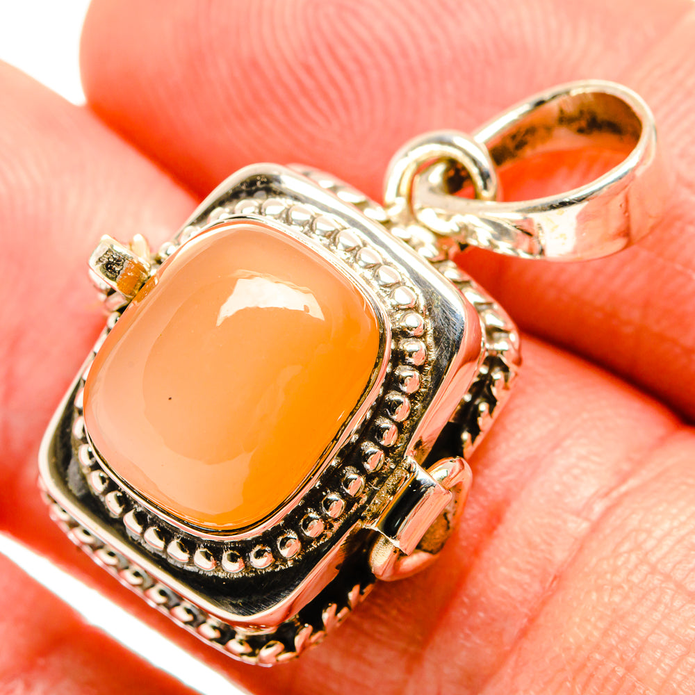 Peach Moonstone Pendants handcrafted by Anasilvercos - PD33331
