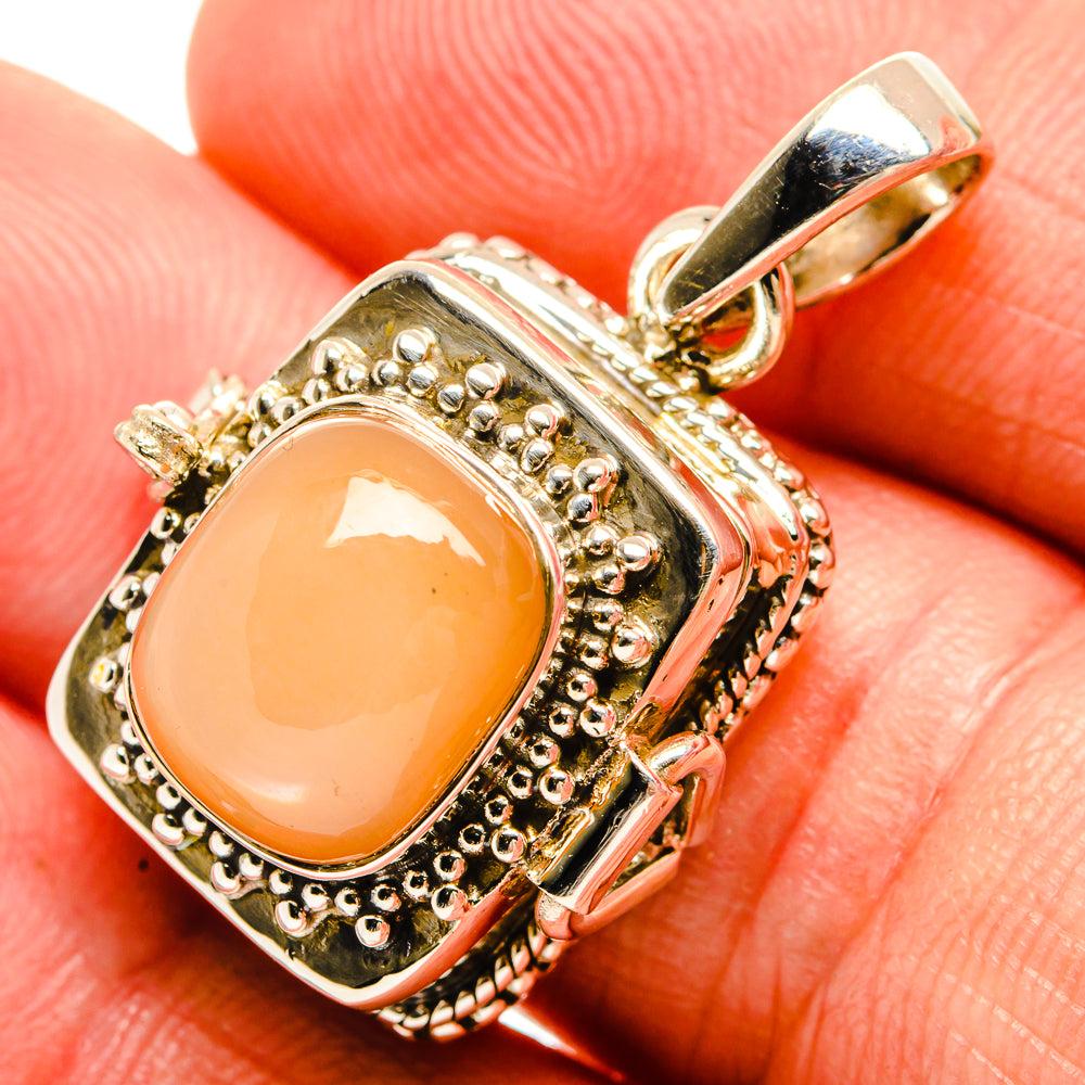 Peach Moonstone Pendants handcrafted by Anasilvercos - PD33344