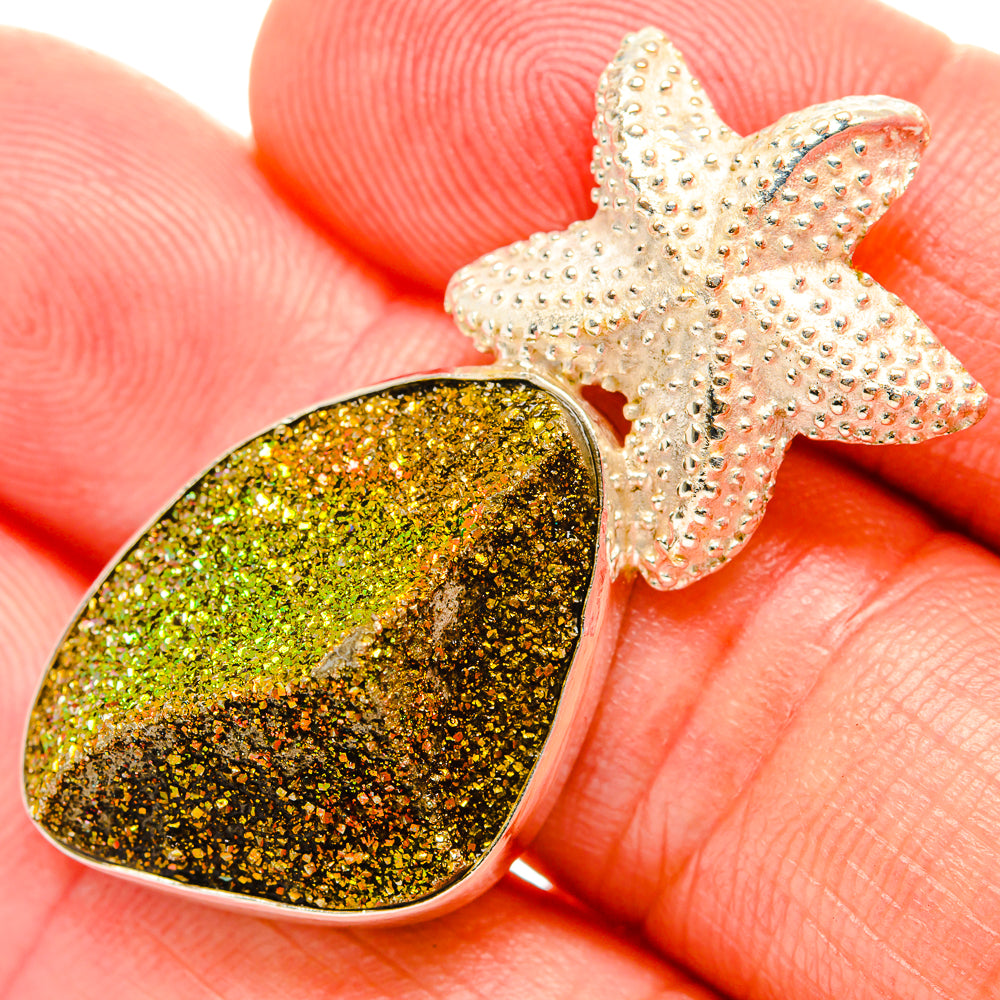 Spectro Pyrite Druzy Pendants handcrafted by Anasilvercos - PD33358
