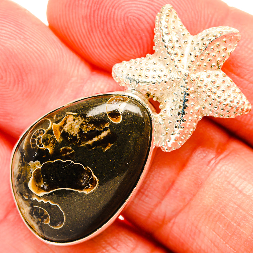 Turritella Agate Pendants handcrafted by Anasilvercos - PD33359