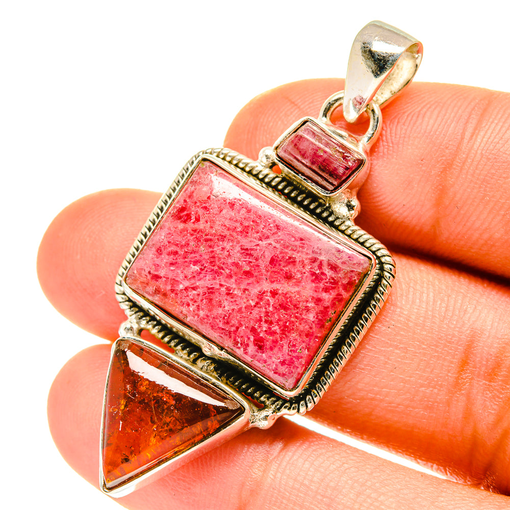 Rhodonite Pendants handcrafted by Anasilvercos - PD3337