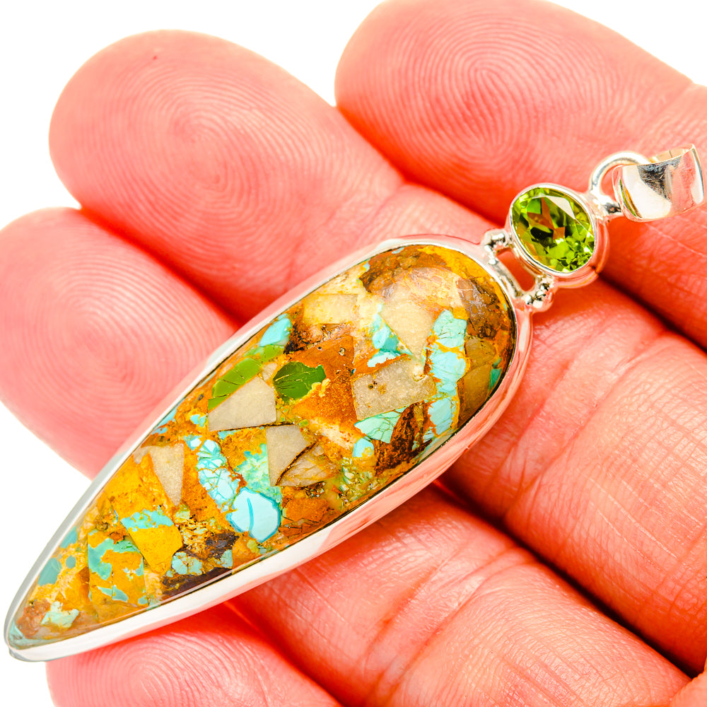 Blue Copper Composite Turquoise Pendants handcrafted by Anasilvercos - PD33377
