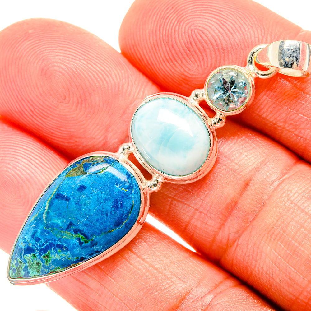 Chrysocolla Pendants handcrafted by Anasilvercos - PD33380