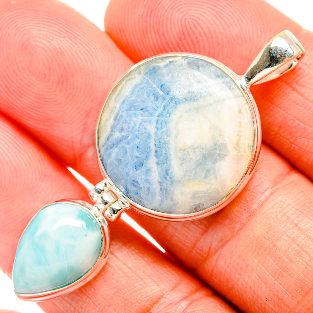 Blue Scheelite Pendants handcrafted by Anasilvercos - PD33383