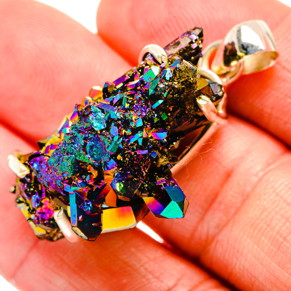 Titanium Sunshine Druzy Pendants handcrafted by Anasilvercos - PD33391
