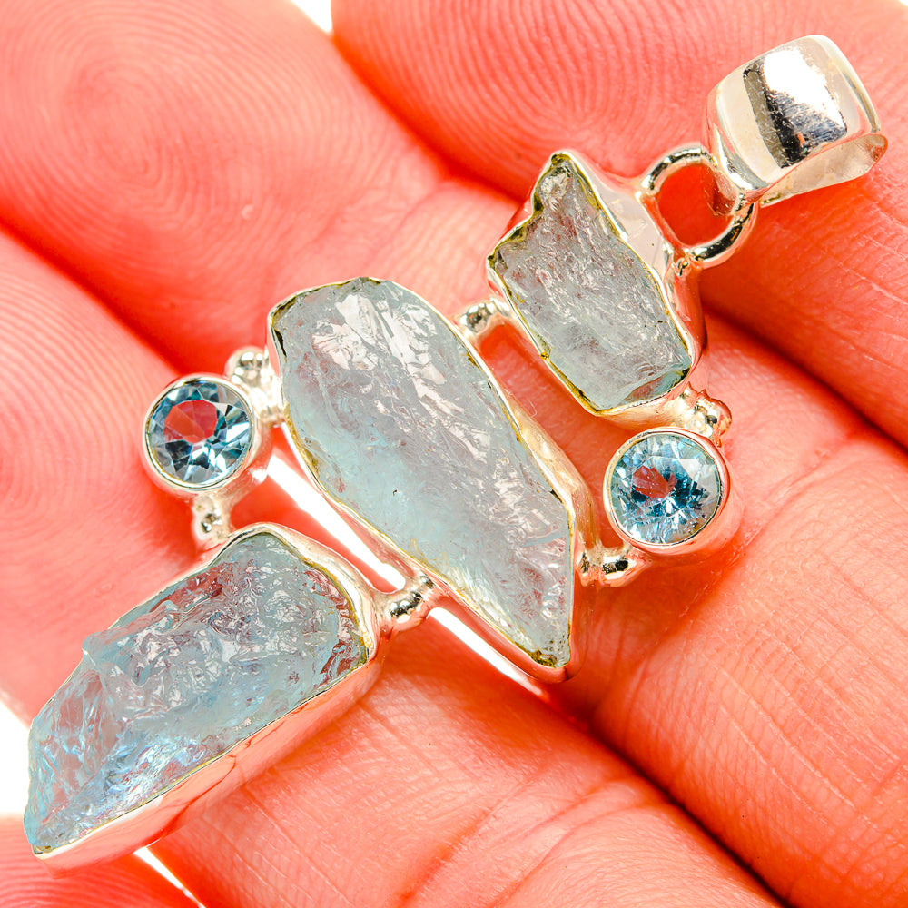 Aquamarine Pendants handcrafted by Anasilvercos - PD33405