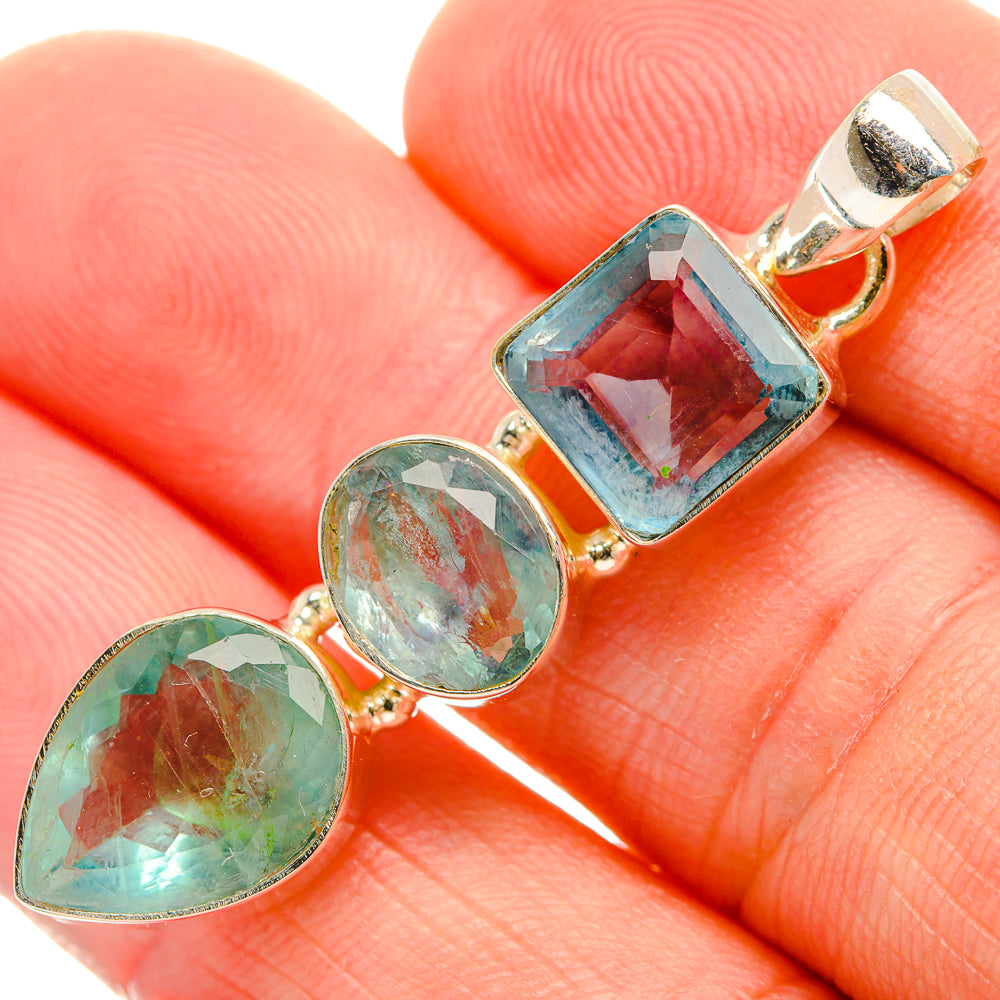 Blue Fluorite Pendants handcrafted by Anasilvercos - PD33420
