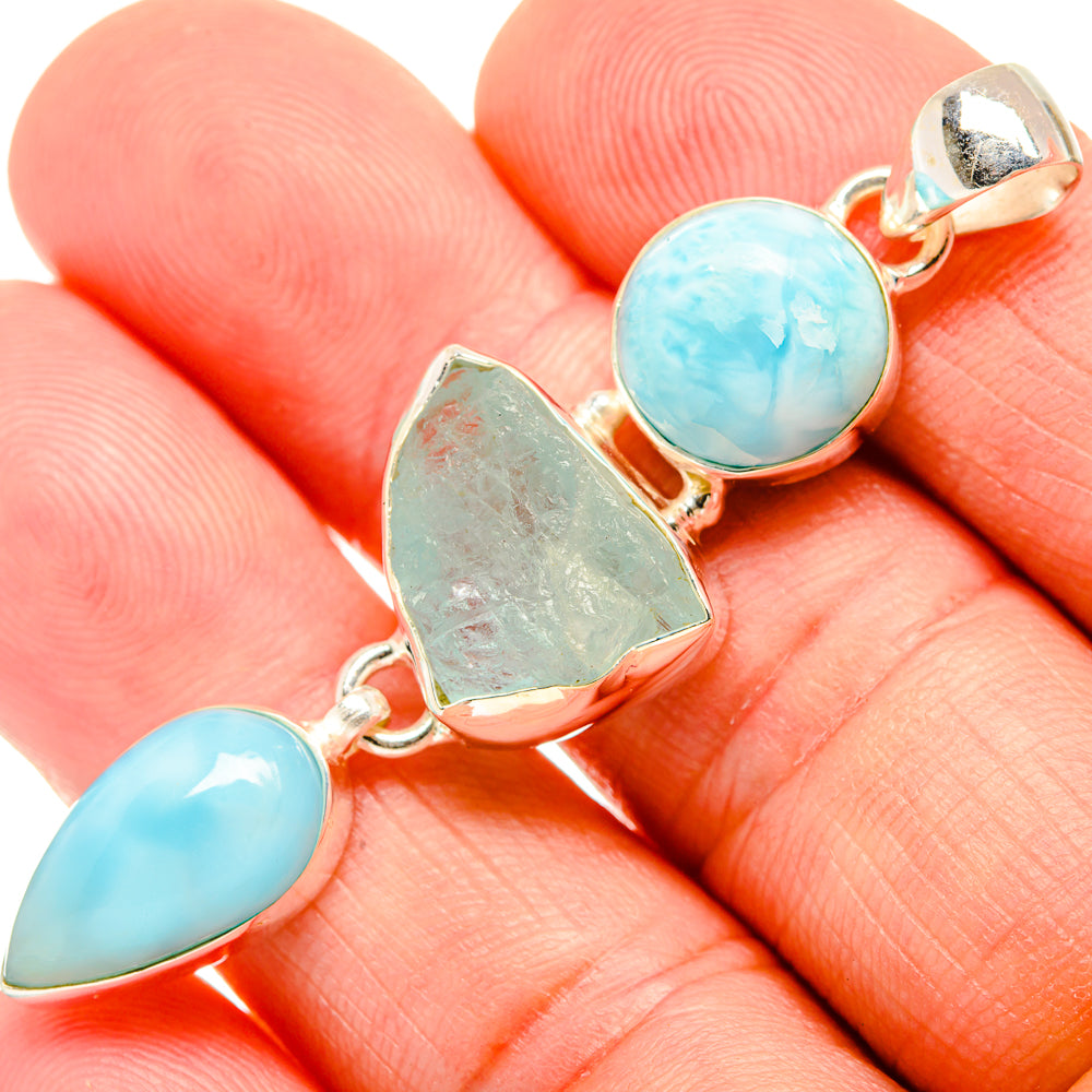 Aquamarine Pendants handcrafted by Anasilvercos - PD33424