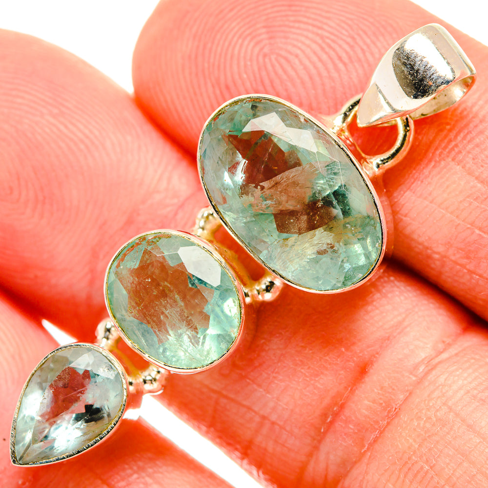 Green Fluorite Pendants handcrafted by Anasilvercos - PD33432