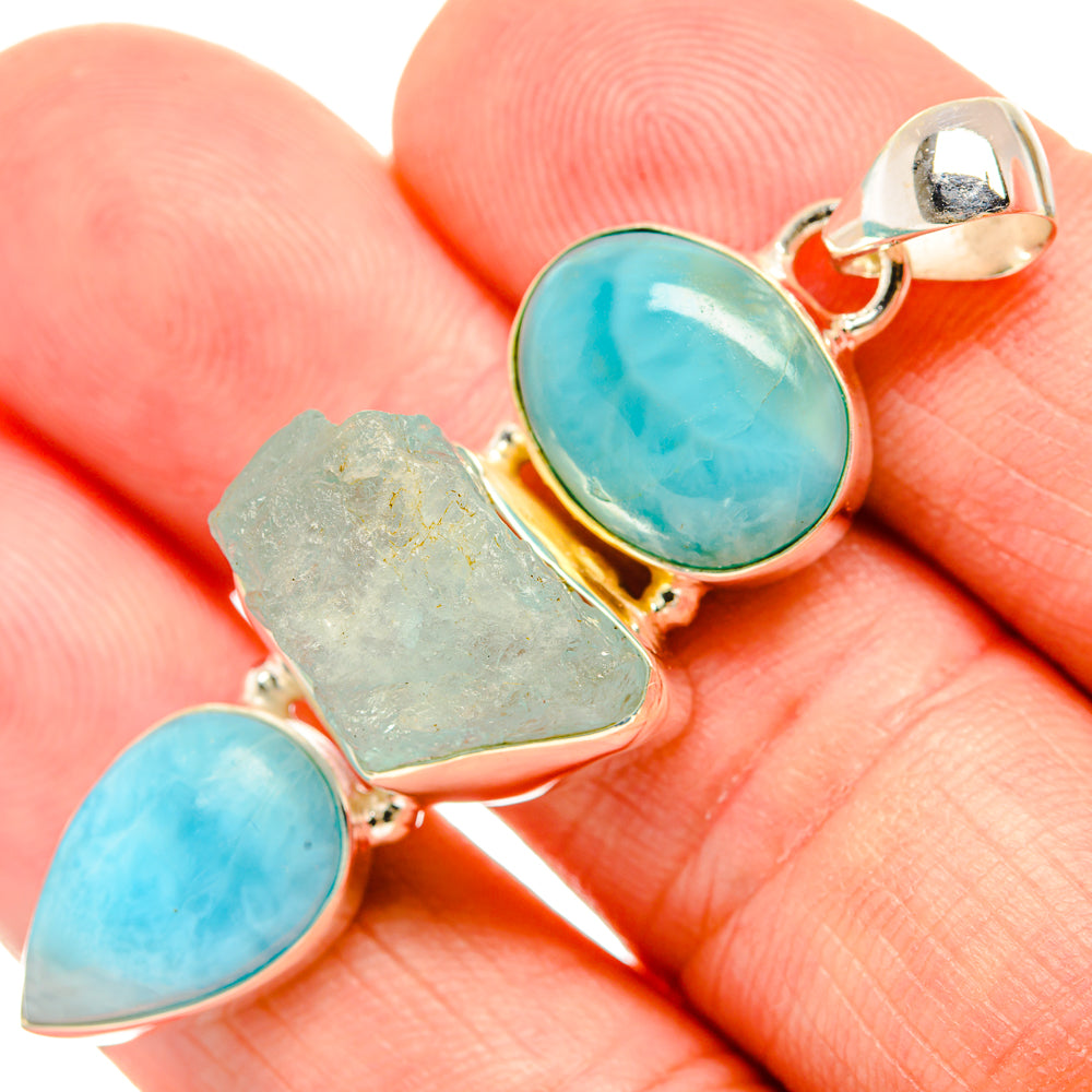 Aquamarine Pendants handcrafted by Anasilvercos - PD33435