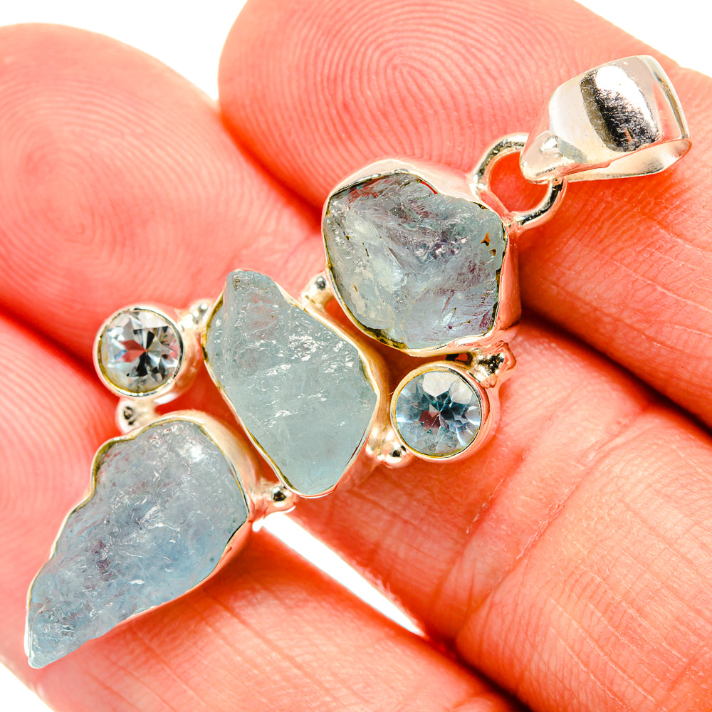 Aquamarine Pendants handcrafted by Anasilvercos - PD33437