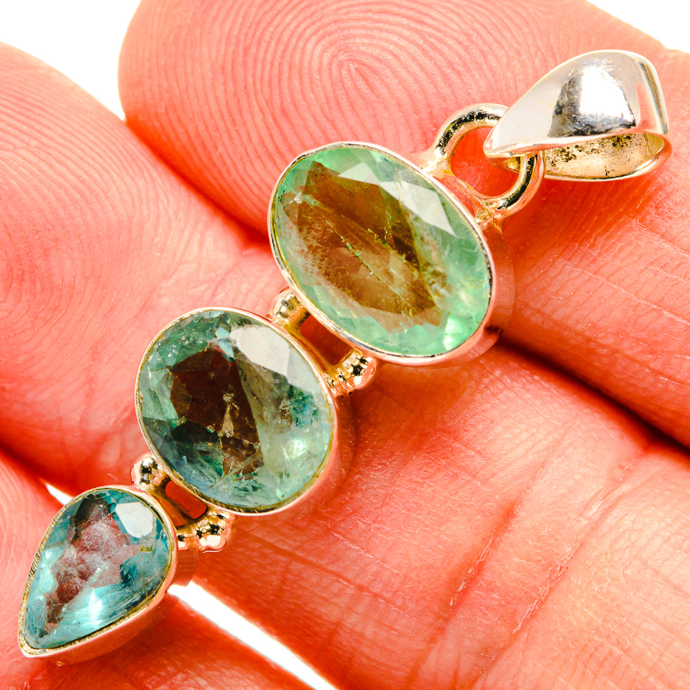 Green Fluorite Pendants handcrafted by Anasilvercos - PD33442
