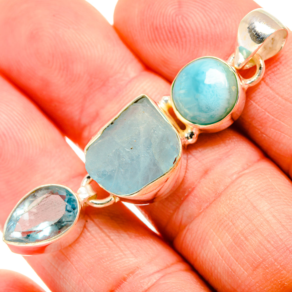 Aquamarine Pendants handcrafted by Anasilvercos - PD33446