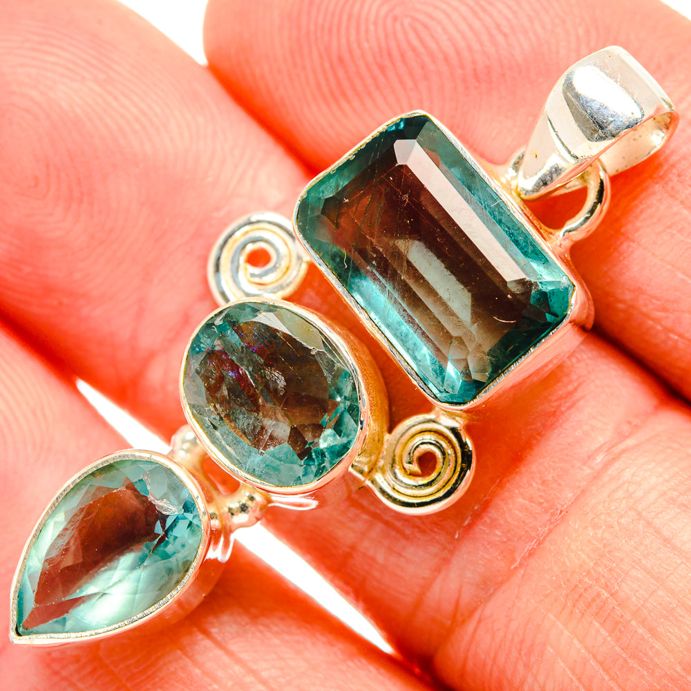 Green Fluorite Pendants handcrafted by Anasilvercos - PD33448