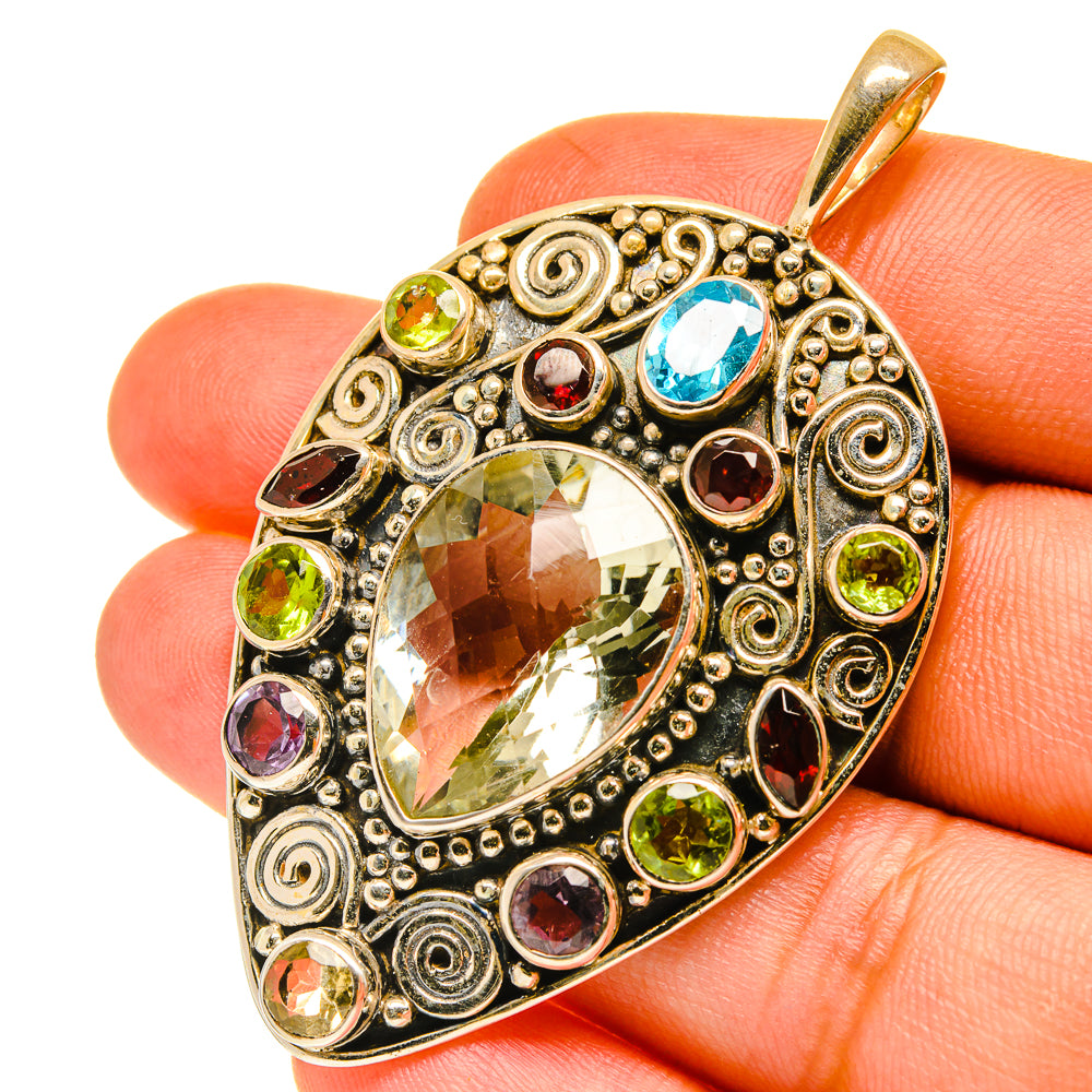 Green Amethyst Pendants handcrafted by Anasilvercos - PD3345
