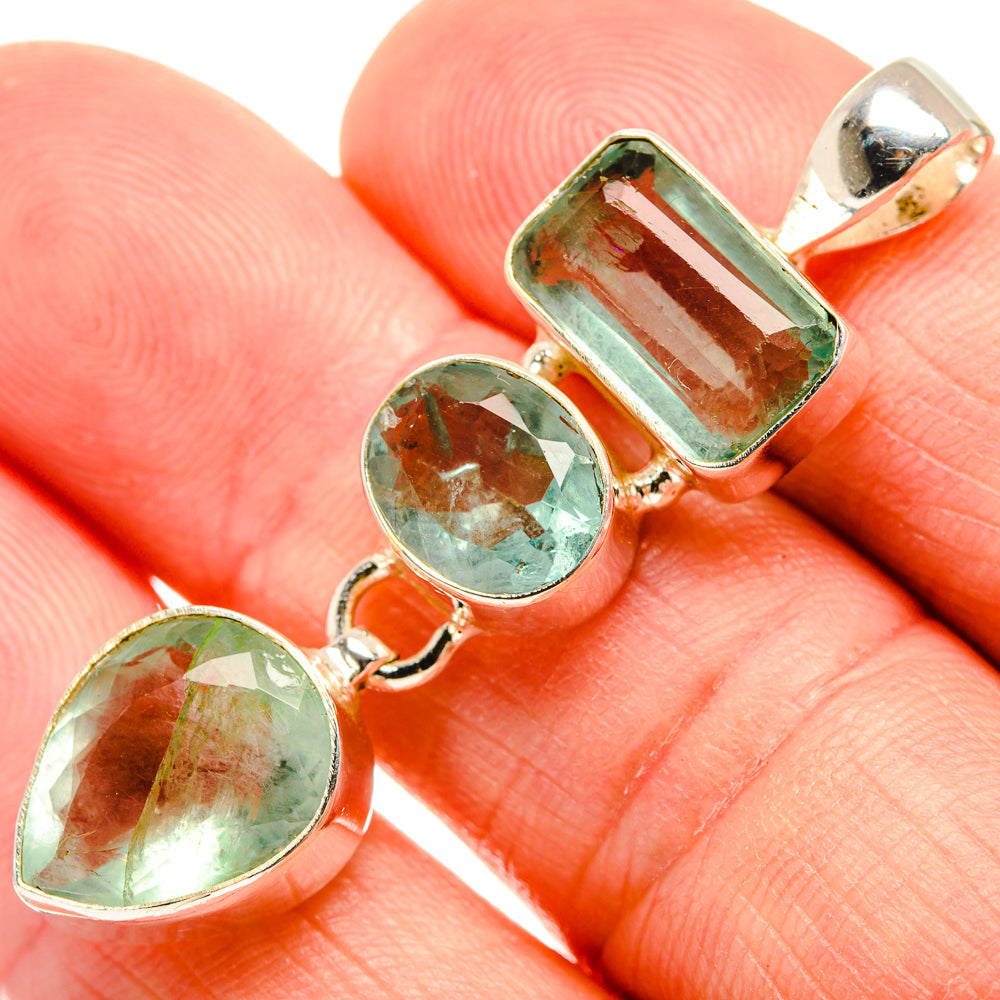 Green Fluorite Pendants handcrafted by Anasilvercos - PD33459