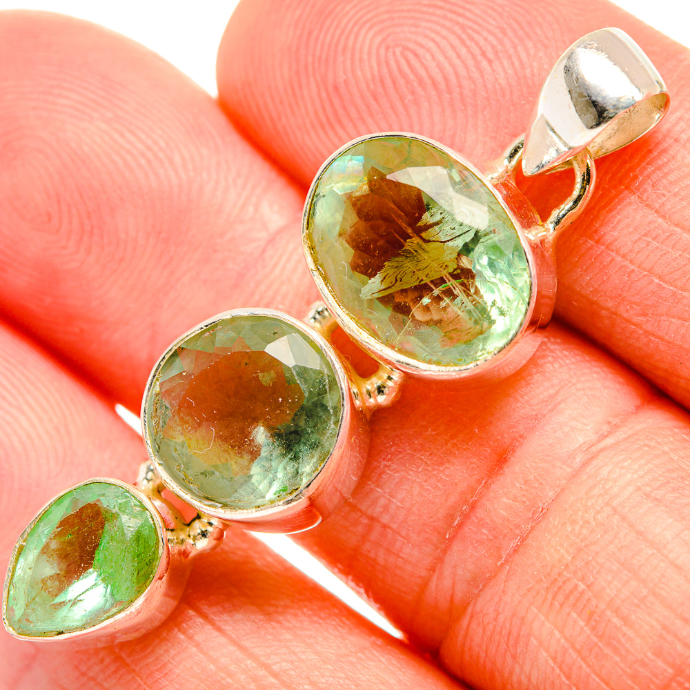 Green Fluorite Pendants handcrafted by Anasilvercos - PD33463