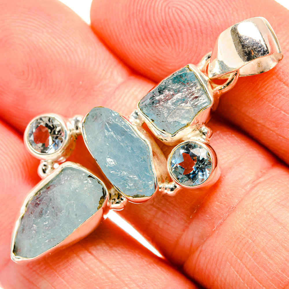Aquamarine Pendants handcrafted by Anasilvercos - PD33467