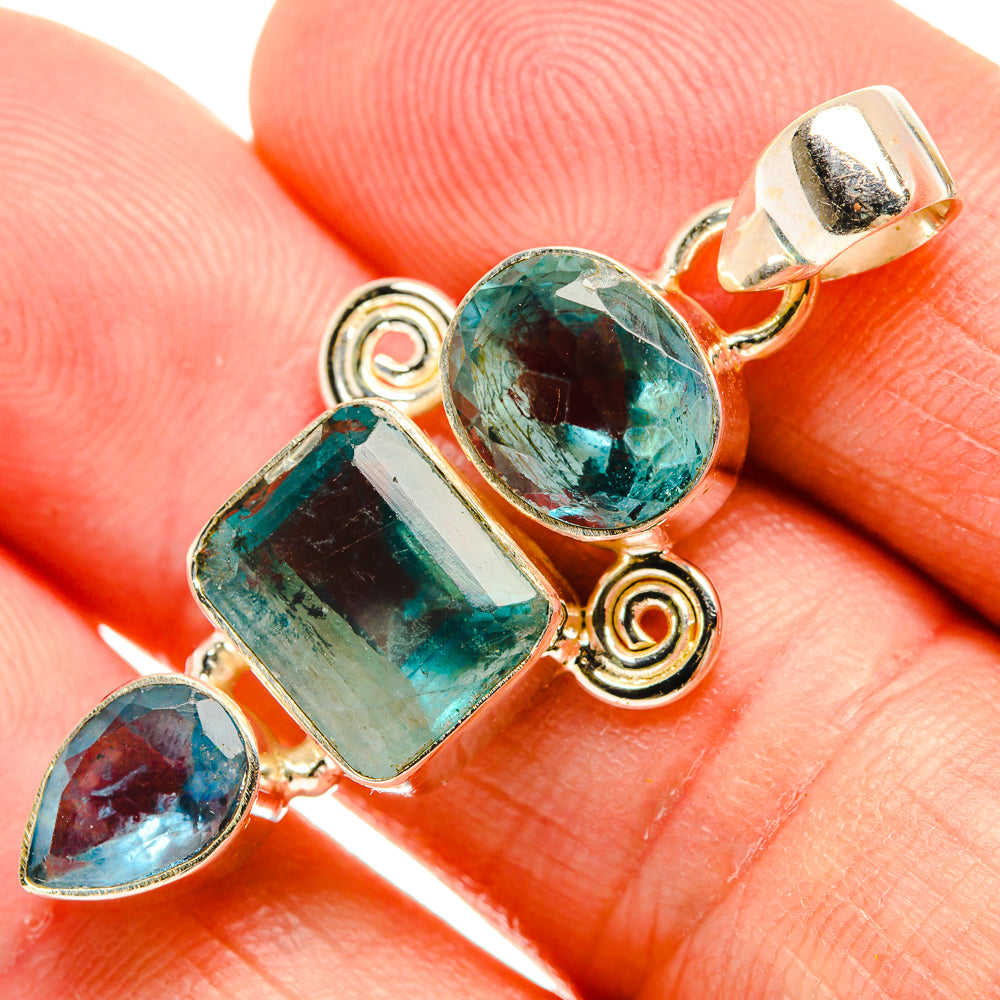 Blue Fluorite Pendants handcrafted by Anasilvercos - PD33472
