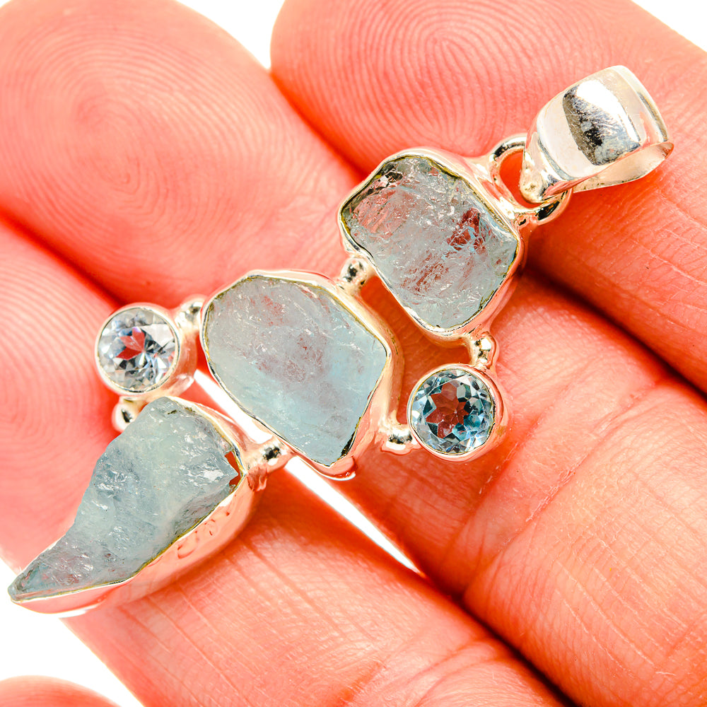 Aquamarine Pendants handcrafted by Anasilvercos - PD33474