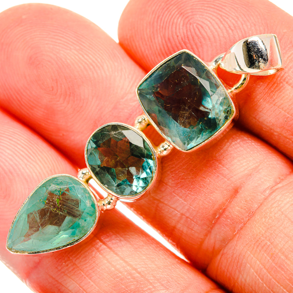 Green Fluorite Pendants handcrafted by Anasilvercos - PD33475