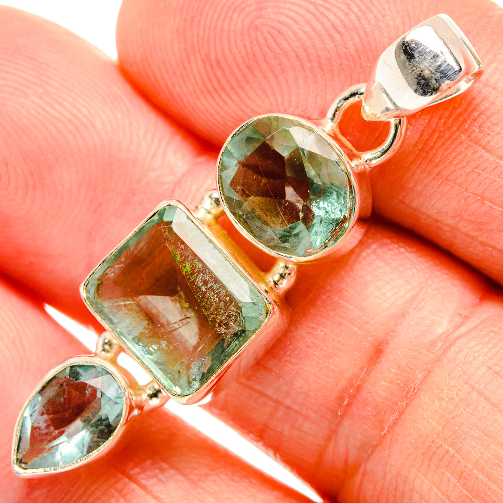 Green Fluorite Pendants handcrafted by Anasilvercos - PD33481