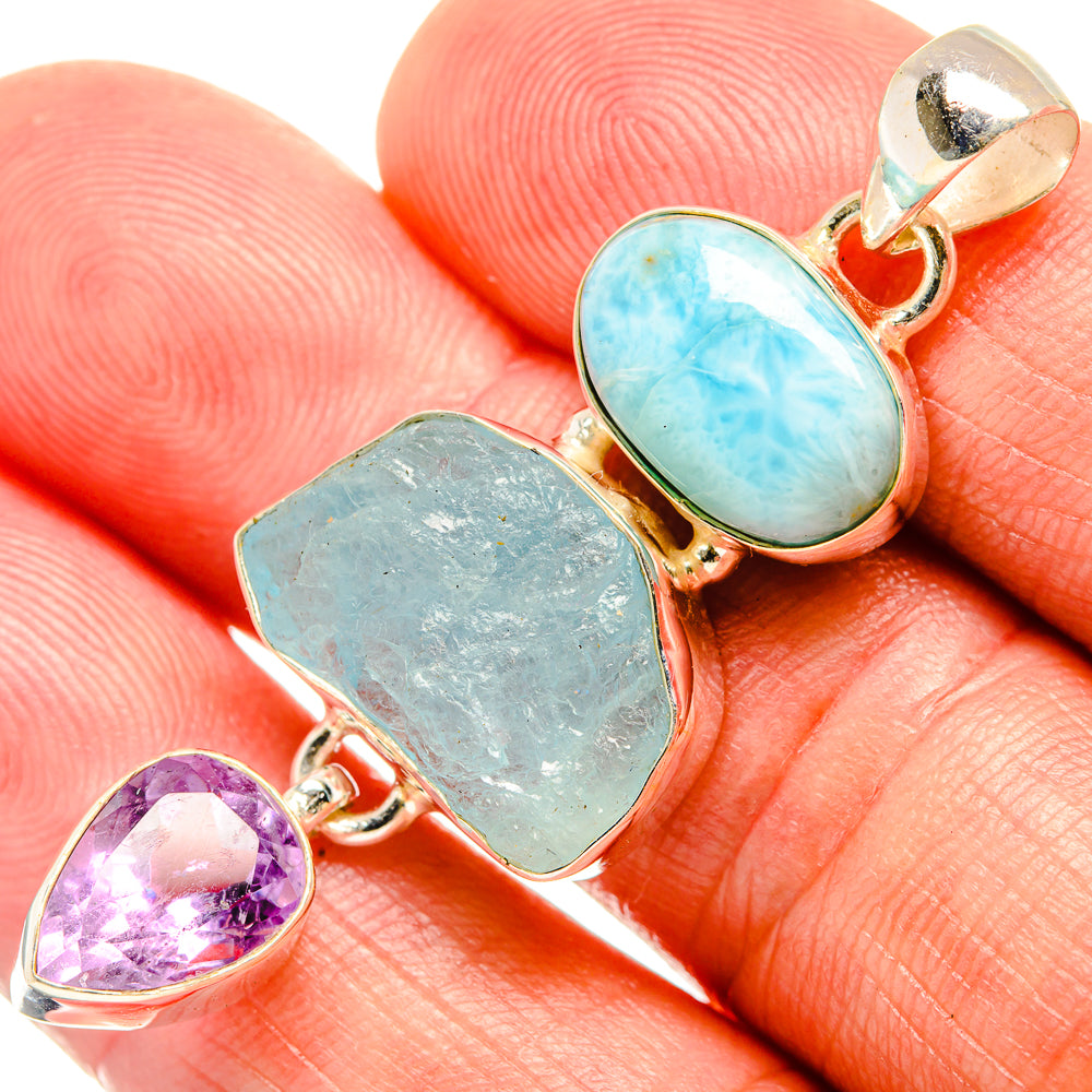 Aquamarine Pendants handcrafted by Anasilvercos - PD33487