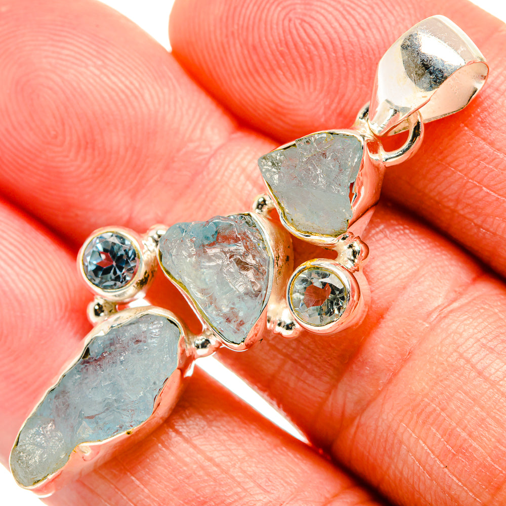 Aquamarine Pendants handcrafted by Anasilvercos - PD33493
