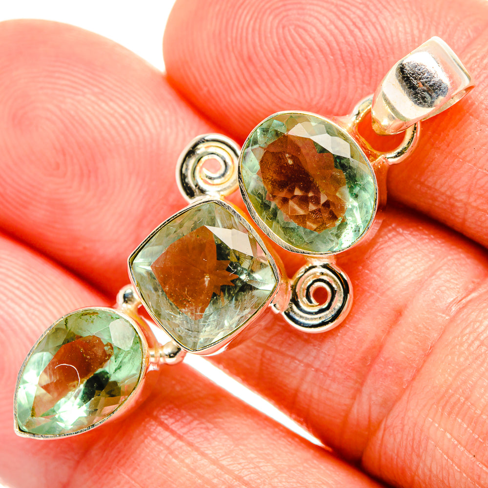 Green Fluorite Pendants handcrafted by Anasilvercos - PD33506
