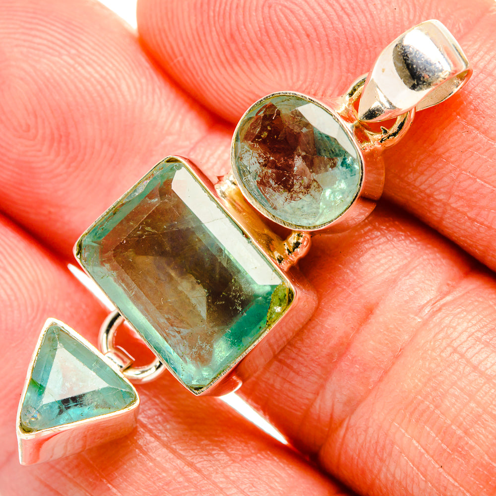 Green Fluorite Pendants handcrafted by Anasilvercos - PD33507