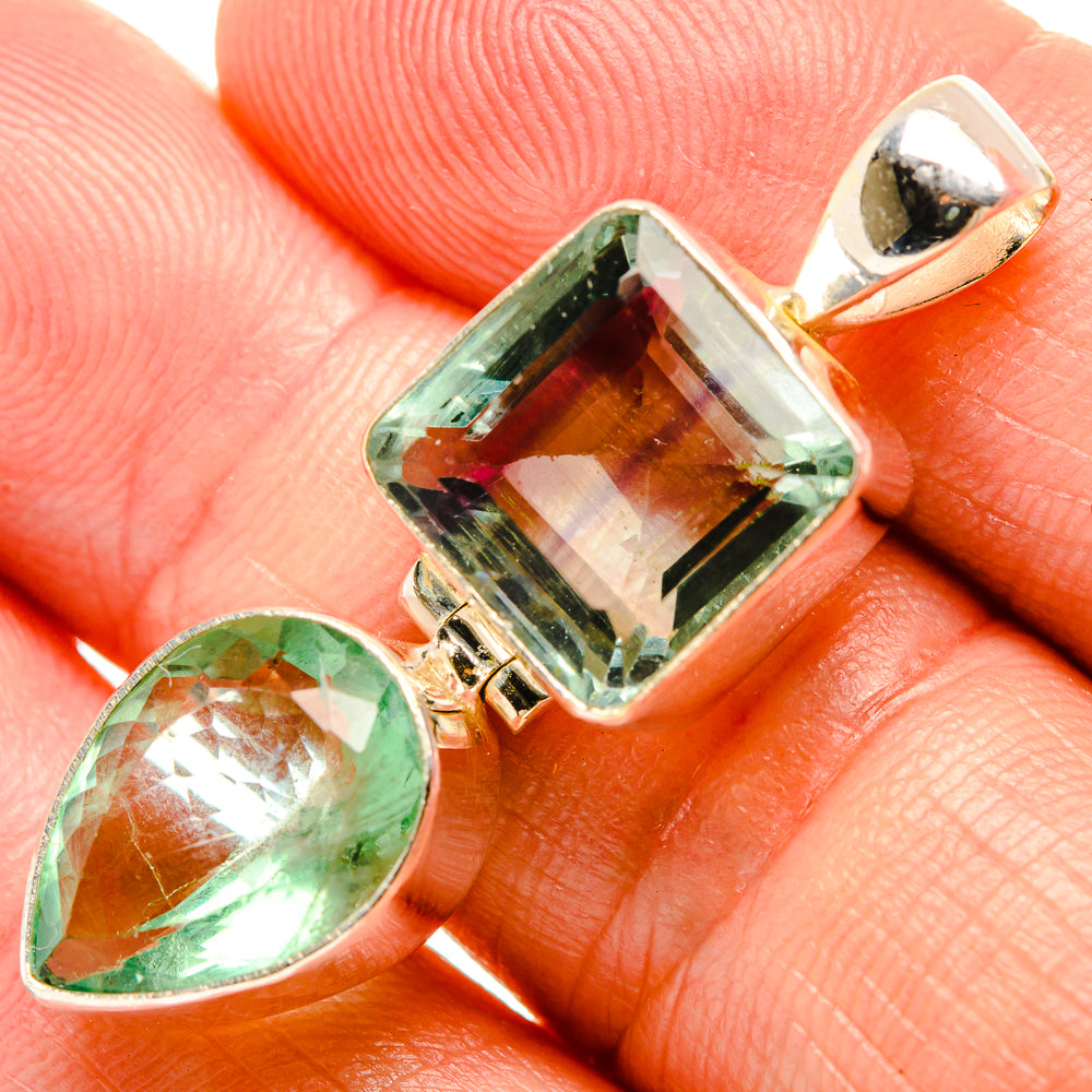 Green Fluorite Pendants handcrafted by Anasilvercos - PD33512