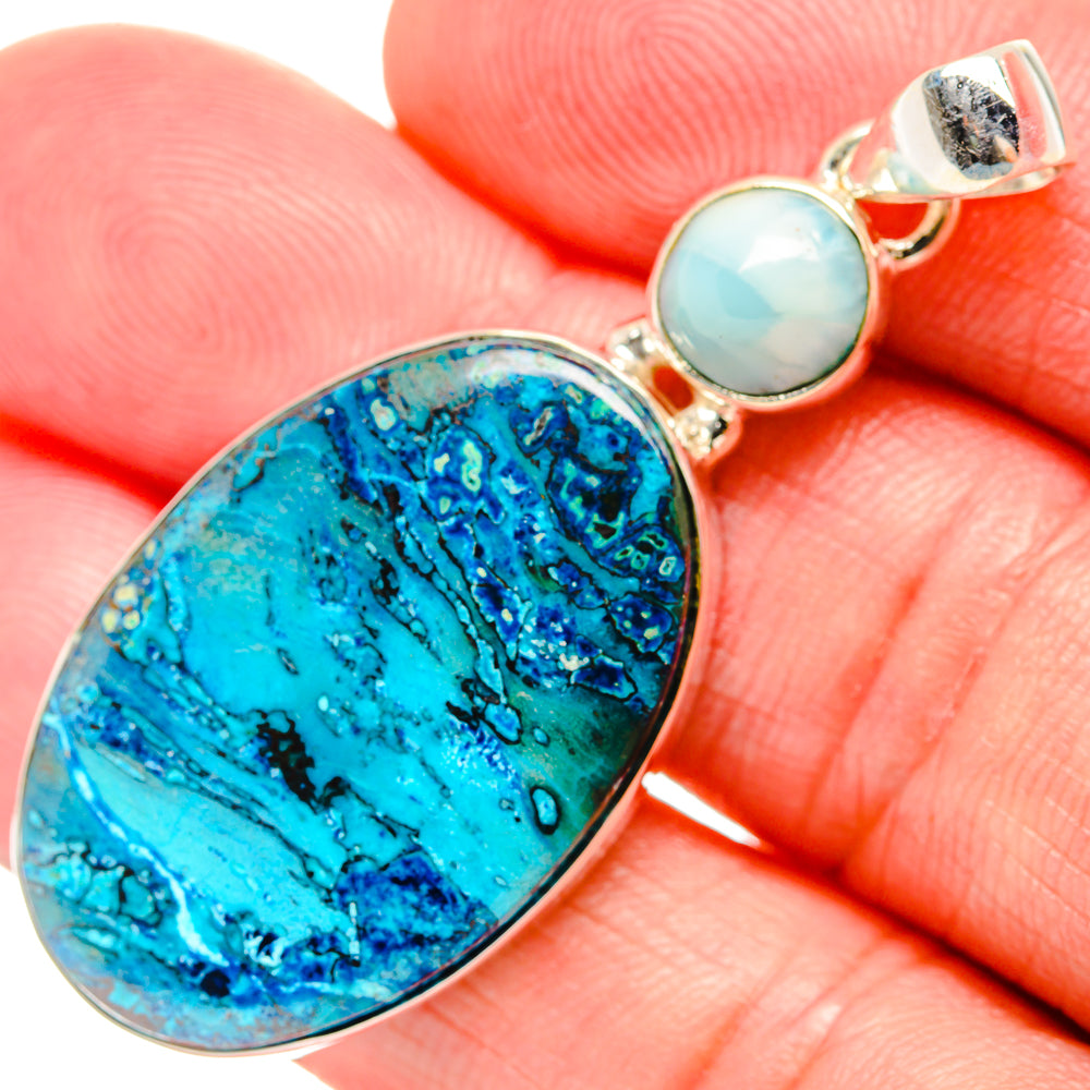 Chrysocolla Pendants handcrafted by Anasilvercos - PD33516