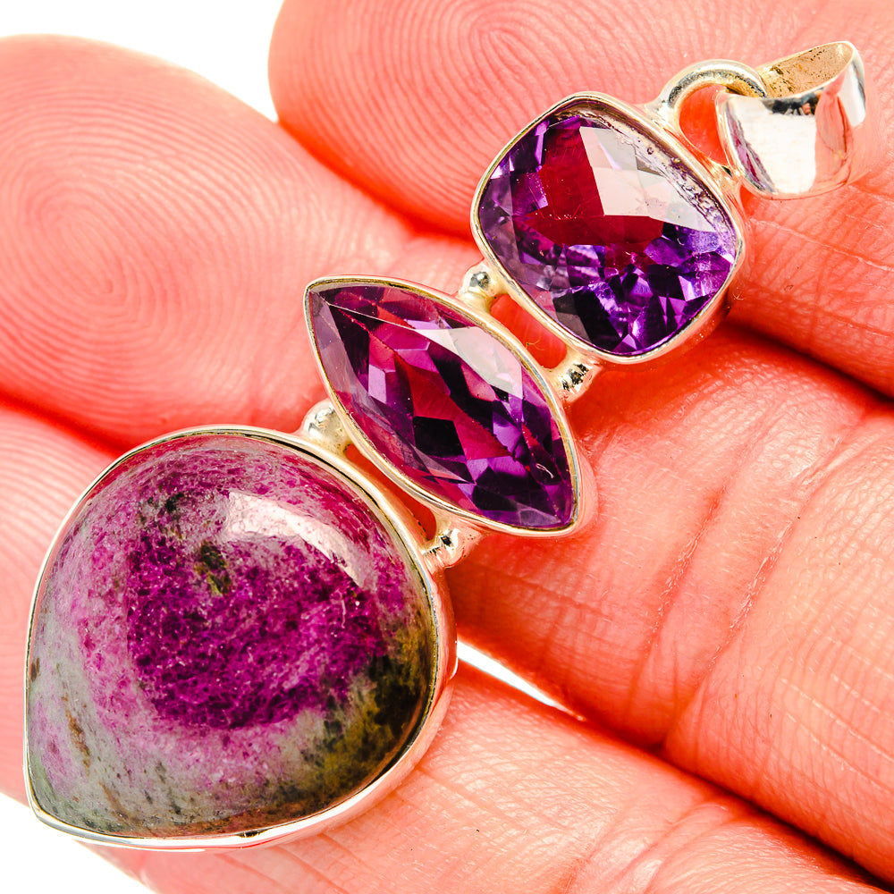Ruby Fuchsite Pendants handcrafted by Anasilvercos - PD33531