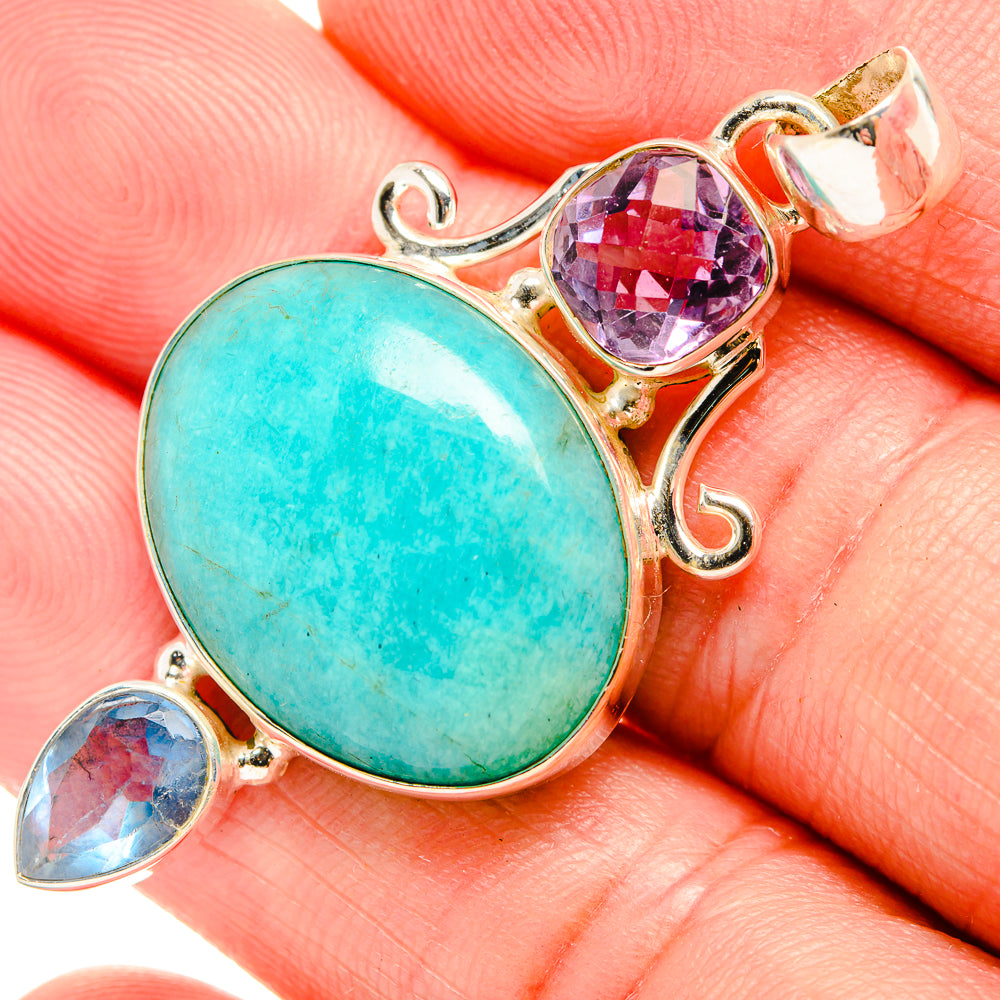 Amazonite Pendants handcrafted by Anasilvercos - PD33543