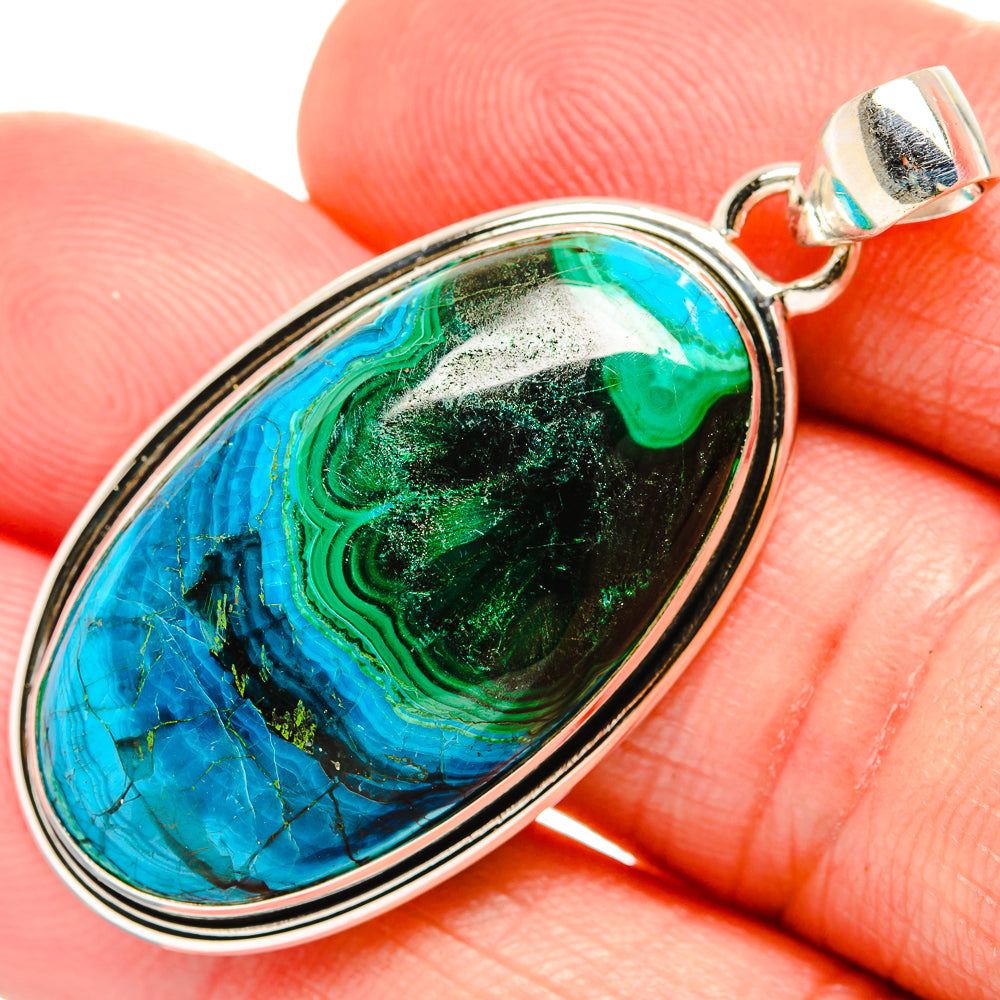 Malachite In Chrysocolla Pendants handcrafted by Anasilvercos - PD33552