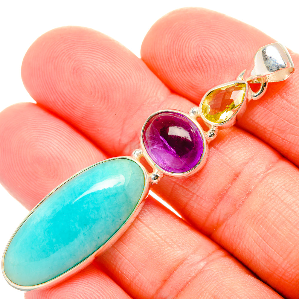 Amazonite Pendants handcrafted by Anasilvercos - PD33557
