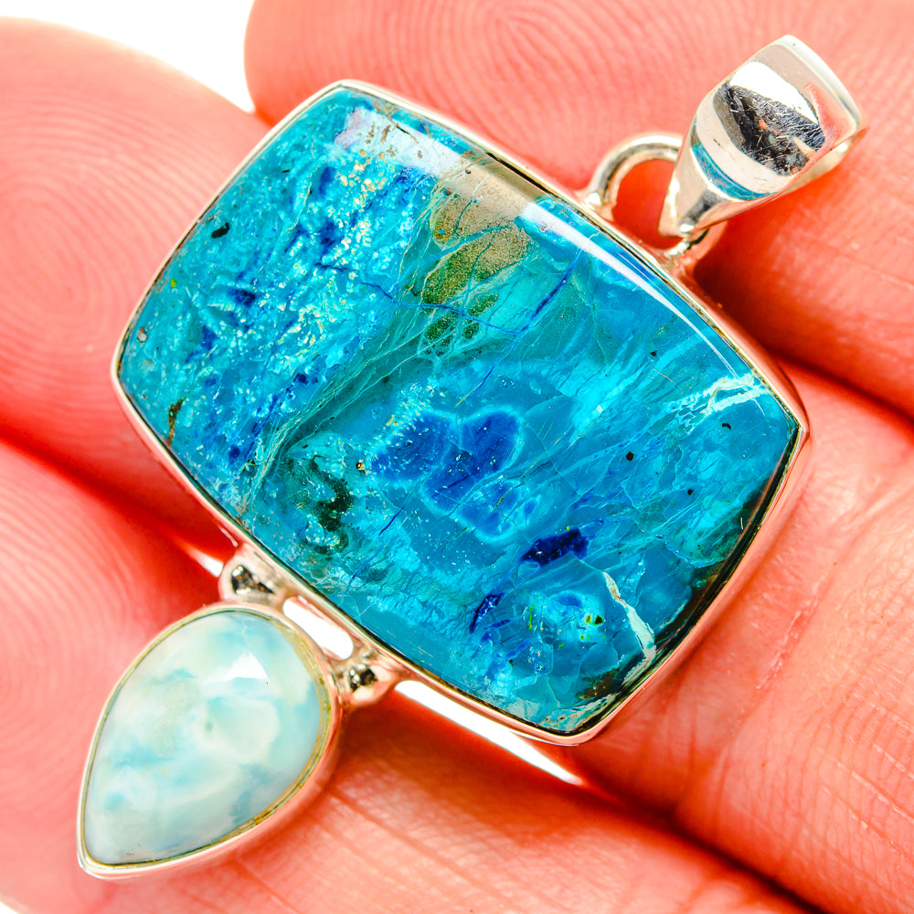 Chrysocolla Pendants handcrafted by Anasilvercos - PD33558