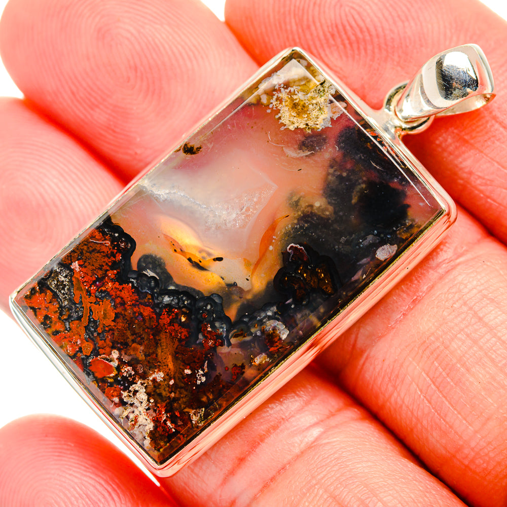 Indonesian Plume Agate Pendants handcrafted by Anasilvercos - PD33567