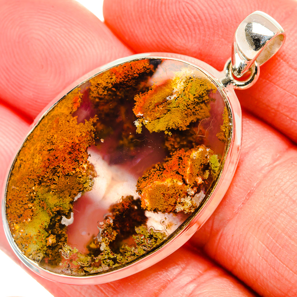 Indonesian Plume Agate Pendants handcrafted by Anasilvercos - PD33568