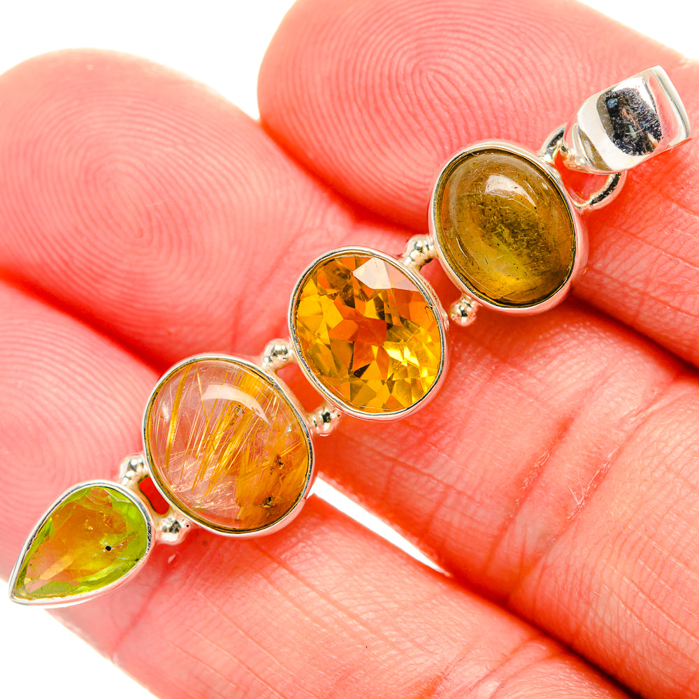 Rutilated Quartz Pendants handcrafted by Anasilvercos - PD33575
